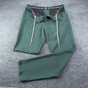 Extracurricular Golf Pants 34 Green Flat Front 32" Grip Waist Drawstring NWOT